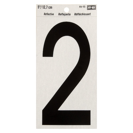 Hy-Ko 5In Reflective Number 2, 10PK B00578